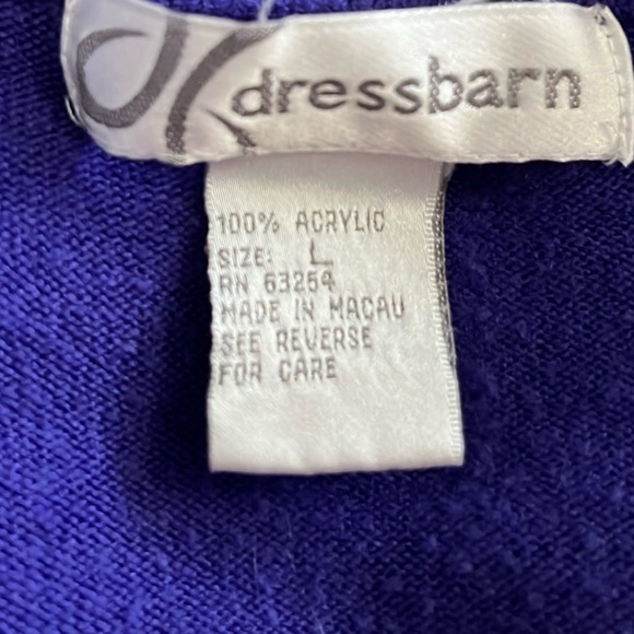 DRESS BARN Vintage Knit Purple Mock Turtleneck Acrylic Sweater Size L - Picture 7 of 7